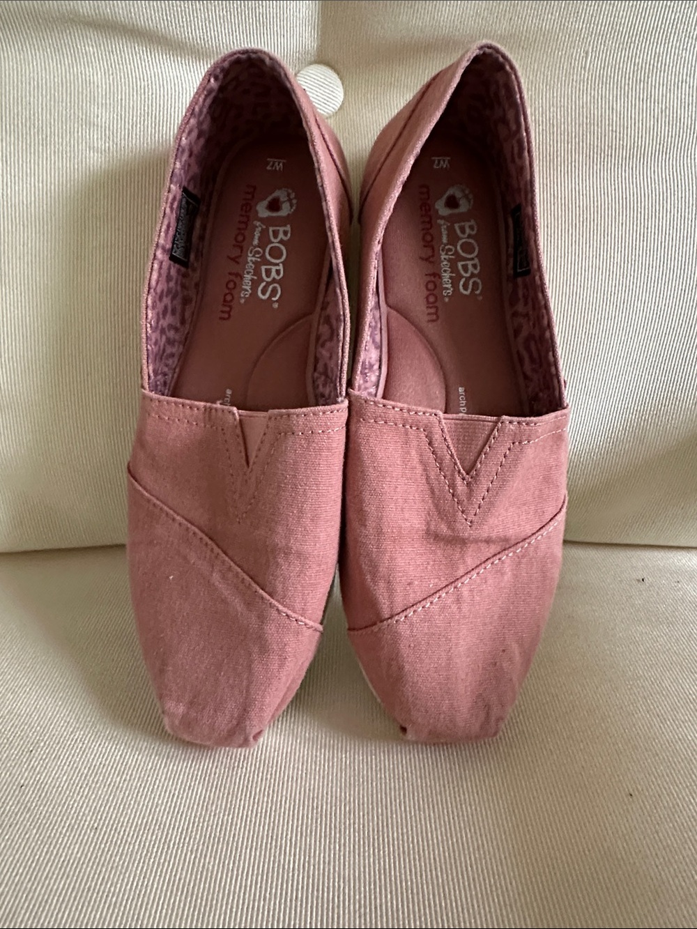 Sketchers Bob Rose Pink Slip-On Canvas Flats size 7 - Picture 5 of 8